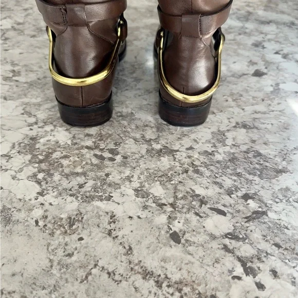 Beautiful Lauren Ralph Lauren Brown Leather Riding Boots Size 8 - Picture 6 of 10